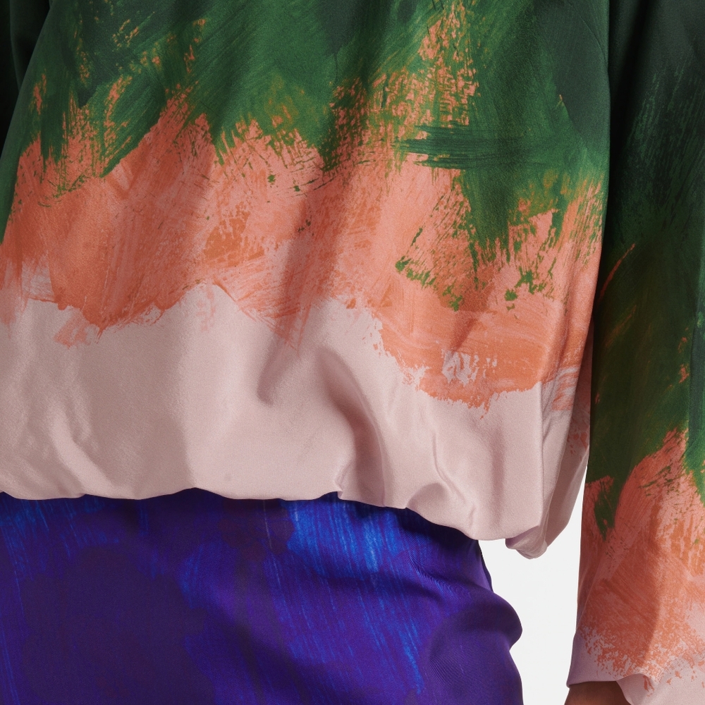 Dries Van Noten Capo Stretch-Silk Bubble Pullover Top - Picture 7 of 13